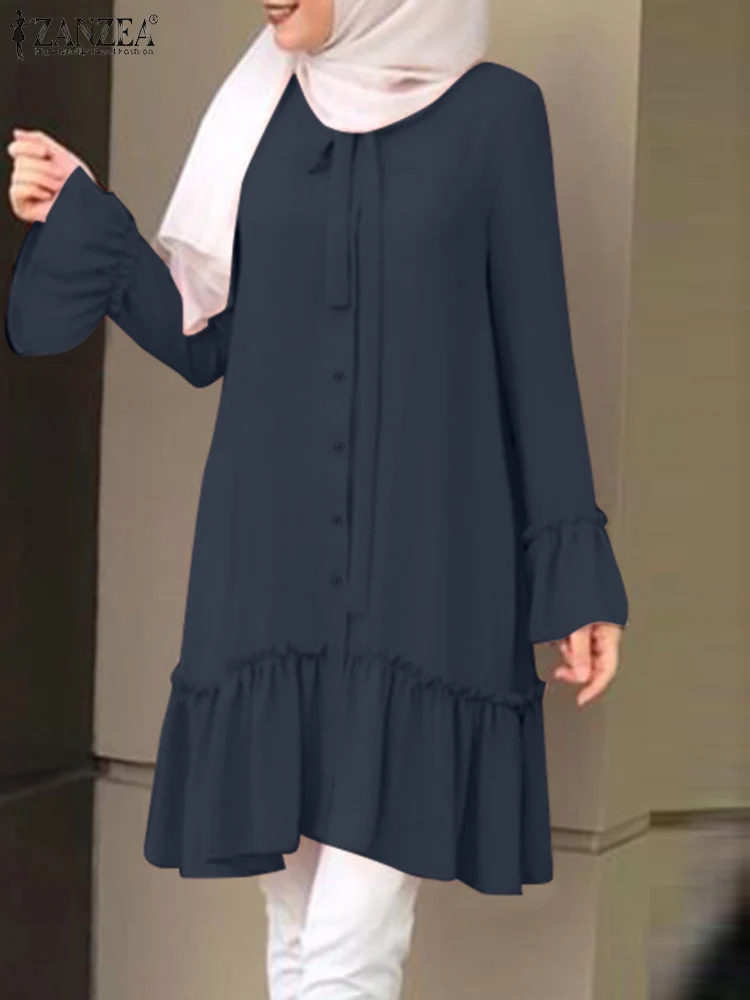 Turkey Blouse Muslim Fashion Abaya Islamic Clothing ZANZEA Women Long Sleeve Tops Casual Solid Long Shirt Eid Mubarek Kaftan
Turkey Blouse Muslim Fashion Abaya Islamic Clothing ZANZEA Women Long Sleeve Tops Casual Solid Long Shirt Eid Mubarek Kaftan