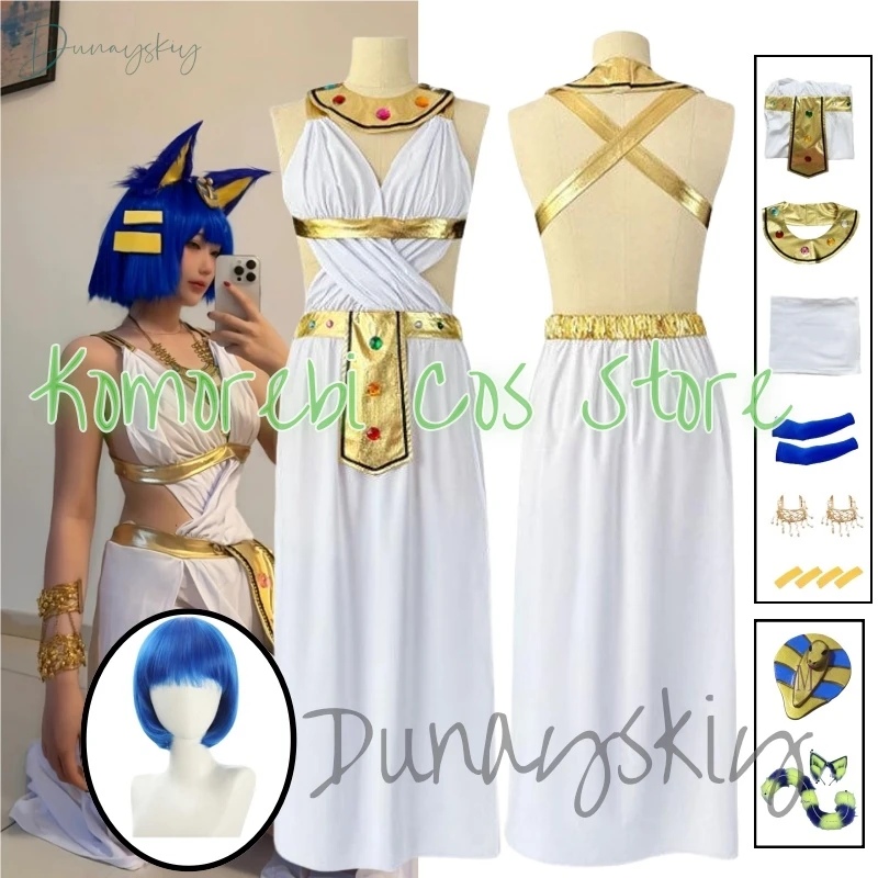 Ankha Cosplay Costumes Egyptian Queen Dresses Game Animal Crossing Role Play Uniform Halloween Carnival Dressing For Women 
Ankha Cosplay Costumes Egyptian Queen Dresses Game Animal Crossing Role Play Uniform Halloween Carnival Dressing For Women
