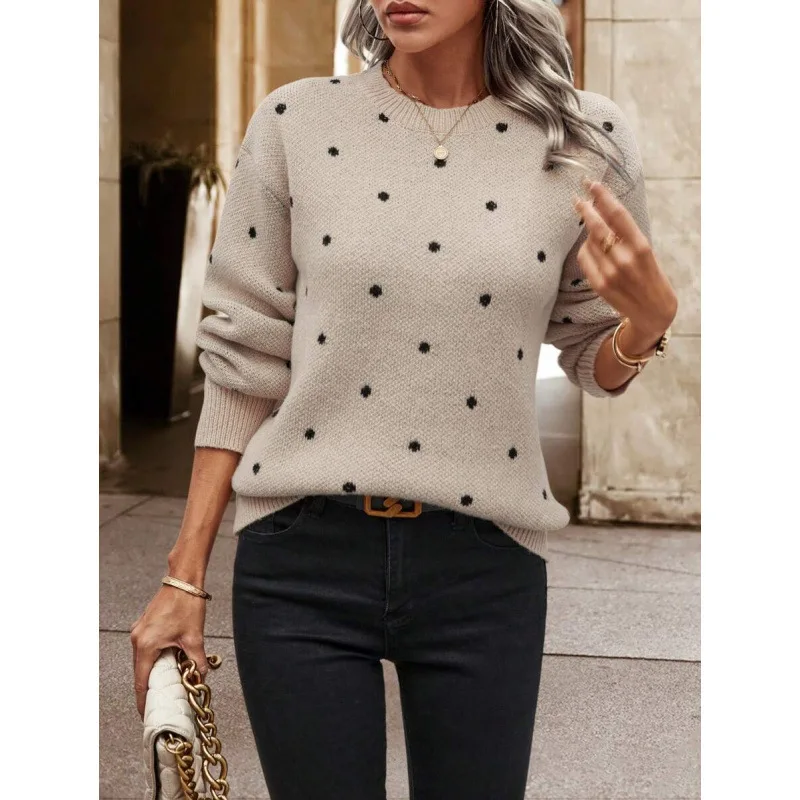 Polka Dot Crew Neck Sweater C 97398 Ultra Thin Women's Knitwear round Neck Design Fashionable Ladies' Sweater
Polka Dot Crew Neck Sweater C 97398 Ultra Thin Women's Knitwear round Neck Design Fashionable Ladies' Sweater