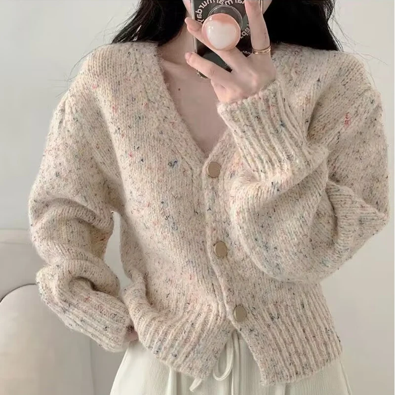 Sweet Mixed Colorful Dots V-Neck Knitted Cardigan Casual INS Long Sleeve V-Neck Sweater Tops Fashion Button Sweater Coat 28751
Sweet Mixed Colorful Dots V-Neck Knitted Cardigan Casual INS Long Sleeve V-Neck Sweater Tops Fashion Button Sweater Coat 28751