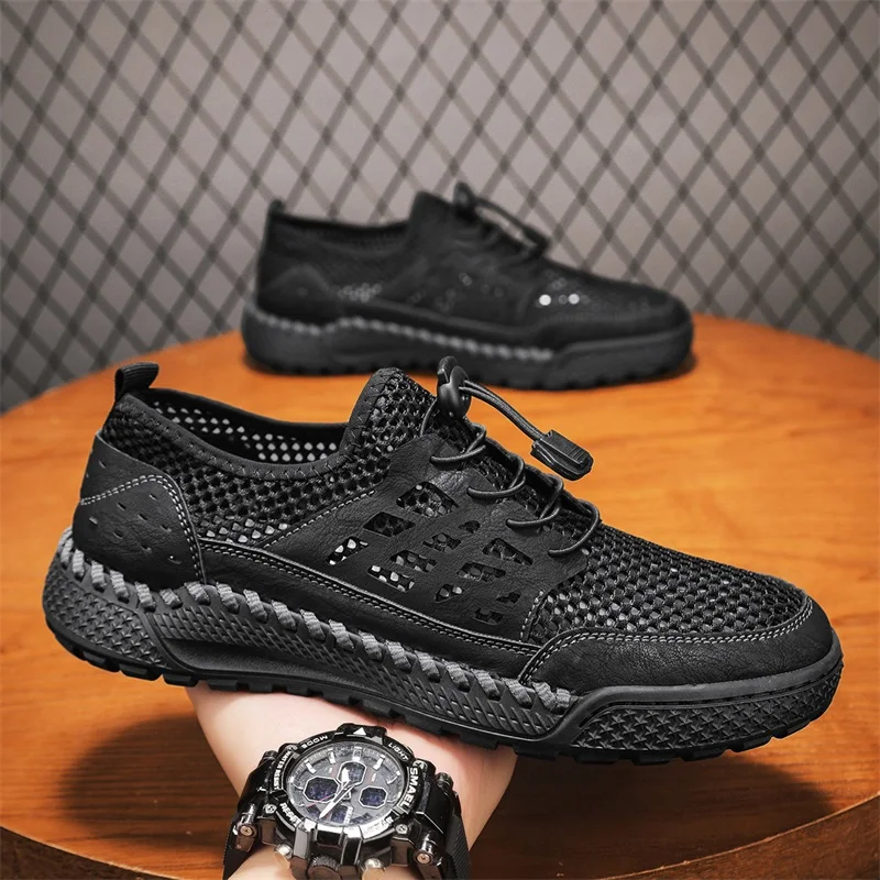 Hand-sewn Air mesh casual shoes man black breathable light 2025 Summer hiking shoes Men's jogging shoes fashion wading shoes
Hand-sewn Air mesh casual shoes man black breathable light 2025 Summer hiking shoes Men's jogging shoes fashion wading shoes
