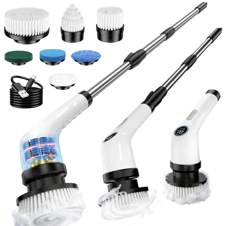 Spin Scrubber Upgraded Battery with ExtraLong Runtime, IPX7 Waterproof Power Cleaner with 7 Brush Heads, 2 Speeds Adjustable Lon
Spin Scrubber Upgraded Battery with ExtraLong Runtime, IPX7 Waterproof Power Cleaner with 7 Brush Heads, 2 Speeds Adjustable Lon