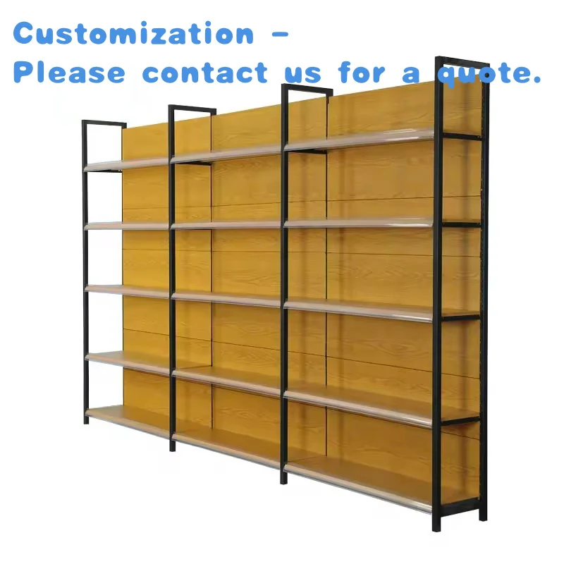 Стеллажи для продуктового магазина можно настроить одной стороны с четырьмя вертикальными колоннами для стабилизации подставки для супермаркета
Стеллажи для продуктового магазина можно настроить одной стороны с четырьмя вертикальными колоннами для стабилизации подставки для супермаркета