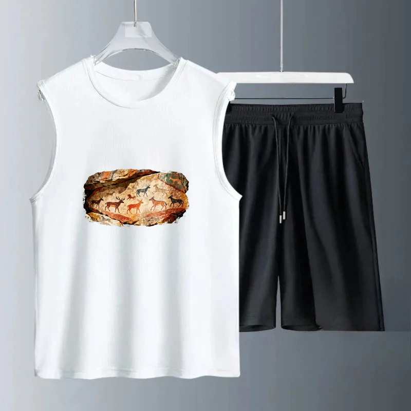 Men's Tank top Sets Short Sleeve+Shorts training suit set drip clothing Fashion Polyester Summe Breathable men summer clothing
Men's Tank top Sets Short Sleeve+Shorts training suit set drip clothing Fashion Polyester Summe Breathable men summer clothing