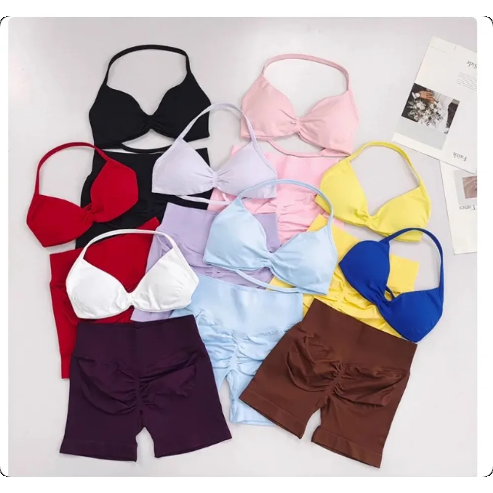 WHENG Gym Set 2 Piece Women Strappy Yoga Bra Top Workout Scrunch Shorts Sports Suit Fitness Clothes Seamless Yoga Set
WHENG Gym Set 2 Piece Women Strappy Yoga Bra Top Workout Scrunch Shorts Sports Suit Fitness Clothes Seamless Yoga Set