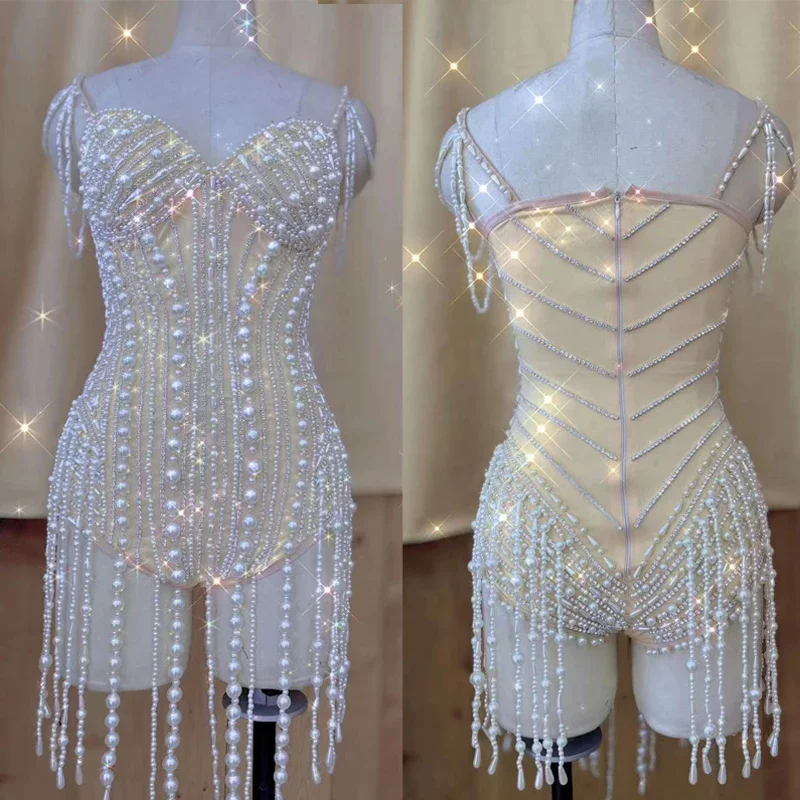 Women'S Party Festival Outfit Full Pearls Bodsyuit Female Singer Gogo Dancer Costumes Ds Dj Stage Clothes Rave Wear XS6938
Women'S Party Festival Outfit Full Pearls Bodsyuit Female Singer Gogo Dancer Costumes Ds Dj Stage Clothes Rave Wear XS6938