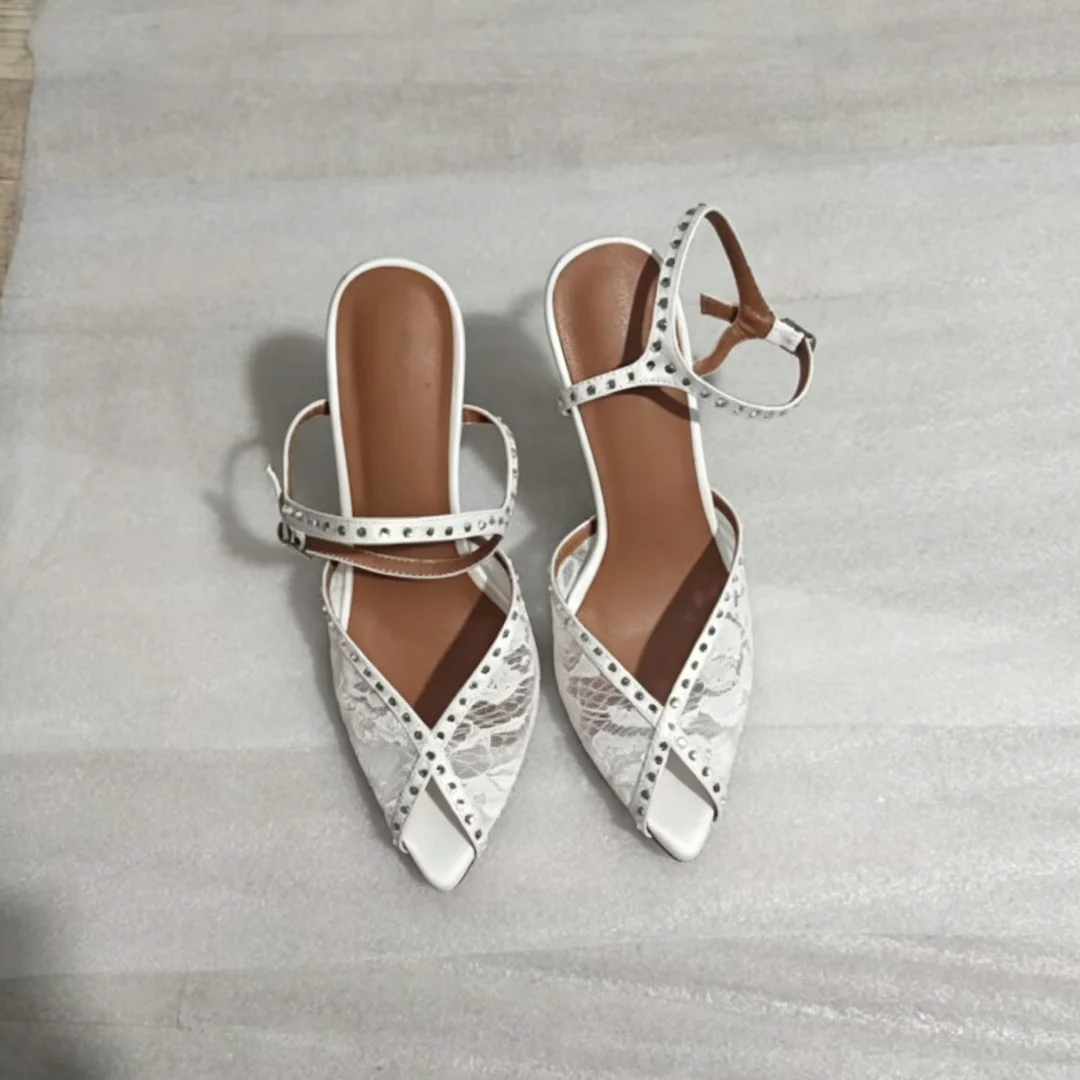 White Lace Mesh Sandals Lady High Heels Peep Toe Thin Heel Rhinestones Decorate Women's Wedding Shoes Stilettos Buckle Strap New
White Lace Mesh Sandals Lady High Heels Peep Toe Thin Heel Rhinestones Decorate Women's Wedding Shoes Stilettos Buckle Strap New