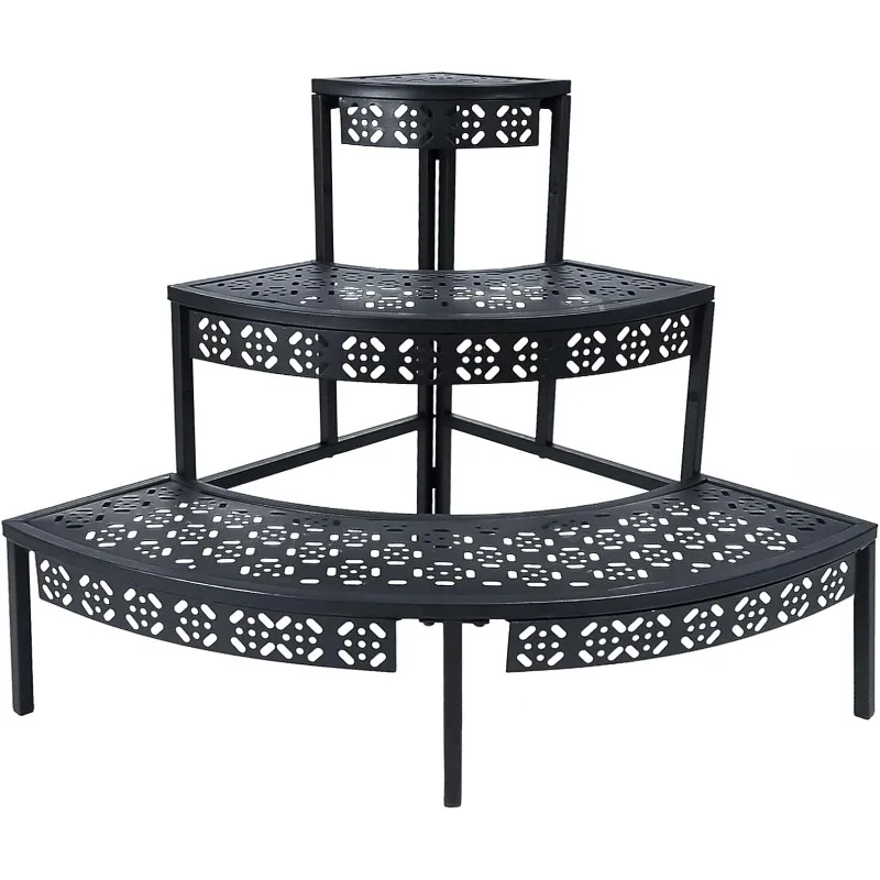 3 Tier Plant Stand Flower Pot Rack, Metal Stair-Step Style Corner Shelf Planters, Quarter Round Display Holder for Indoor
3 Tier Plant Stand Flower Pot Rack, Metal Stair-Step Style Corner Shelf Planters, Quarter Round Display Holder for Indoor