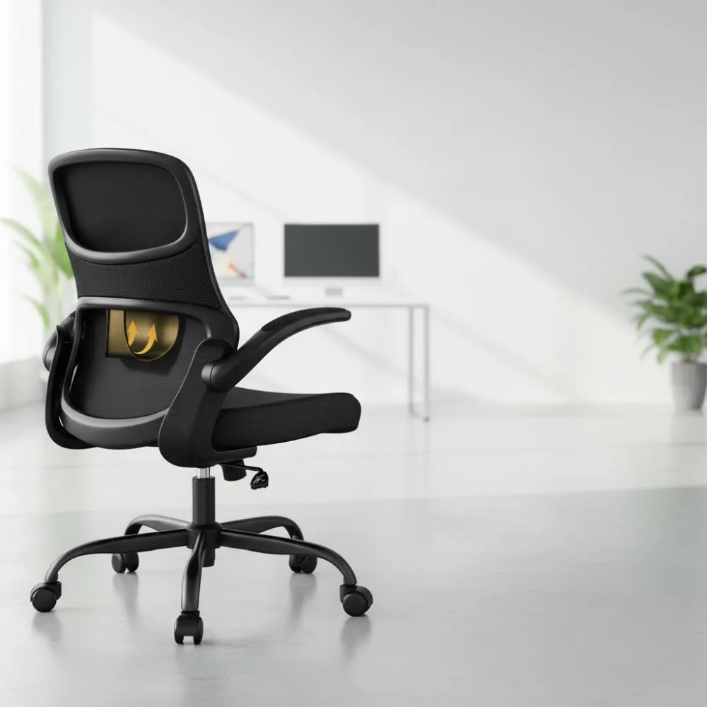 Ergonomic Mesh Office Chair with Lumbar Support, Adjustable Height & Flip-up Armrests for Home & Gaming
Ergonomic Mesh Office Chair with Lumbar Support, Adjustable Height & Flip-up Armrests for Home & Gaming