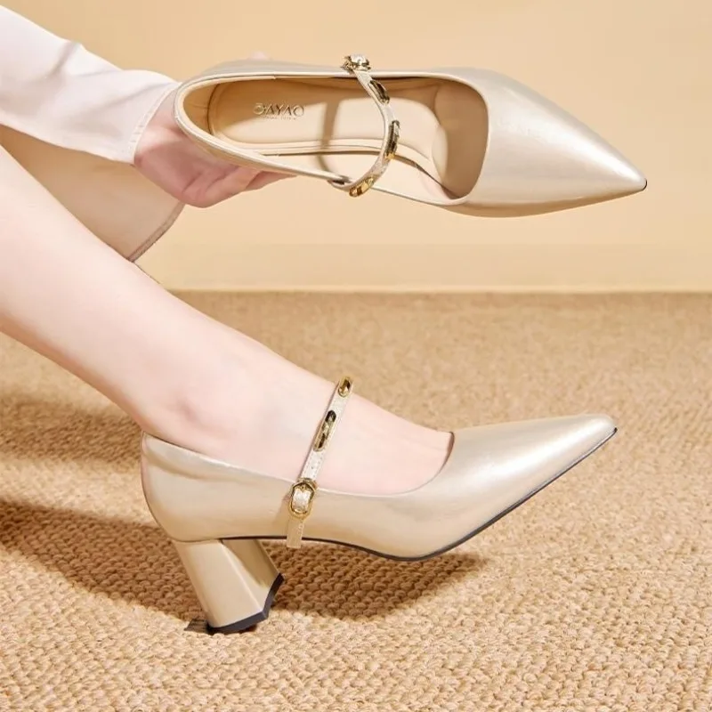 High Quality High Heels 2026 New Mary Jane Shoes Fashion 5.5cm Thick Heels Single Shoes Luxury Designer Shoes for Women Tacones
High Quality High Heels 2026 New Mary Jane Shoes Fashion 5.5cm Thick Heels Single Shoes Luxury Designer Shoes for Women Tacones