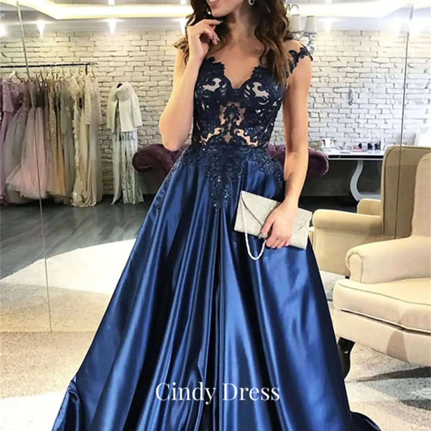 Cindy Blue Lace Satin A-line Women Evening Dress Formal Occasion Dresses Long 2023 Women's Luxury Party Woman Luxurious Elegant
Cindy Blue Lace Satin A-line Women Evening Dress Formal Occasion Dresses Long 2023 Women's Luxury Party Woman Luxurious Elegant
