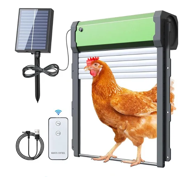 Automatic Chicken Coop Door Solar Powered Opener With Timer Light Sensor Remote Control Waterproof And Anti-Pinch Design
Automatic Chicken Coop Door Solar Powered Opener With Timer Light Sensor Remote Control Waterproof And Anti-Pinch Design