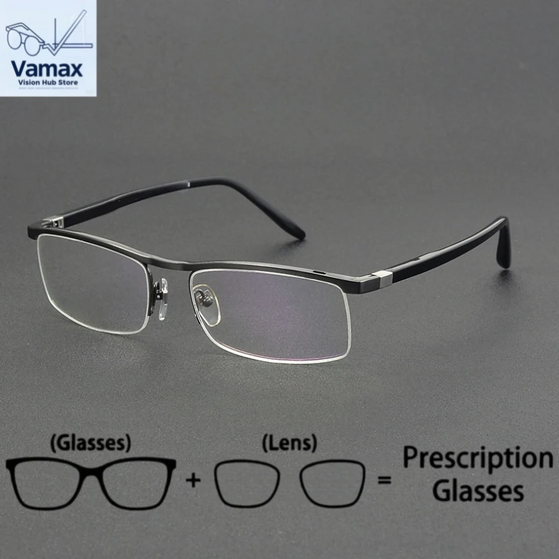 Fashion Rotatable Temple Square Myopia Glasses for Men Half Frame Titanium Business Office Prescription Anti Fatigue Eyewear
Fashion Rotatable Temple Square Myopia Glasses for Men Half Frame Titanium Business Office Prescription Anti Fatigue Eyewear