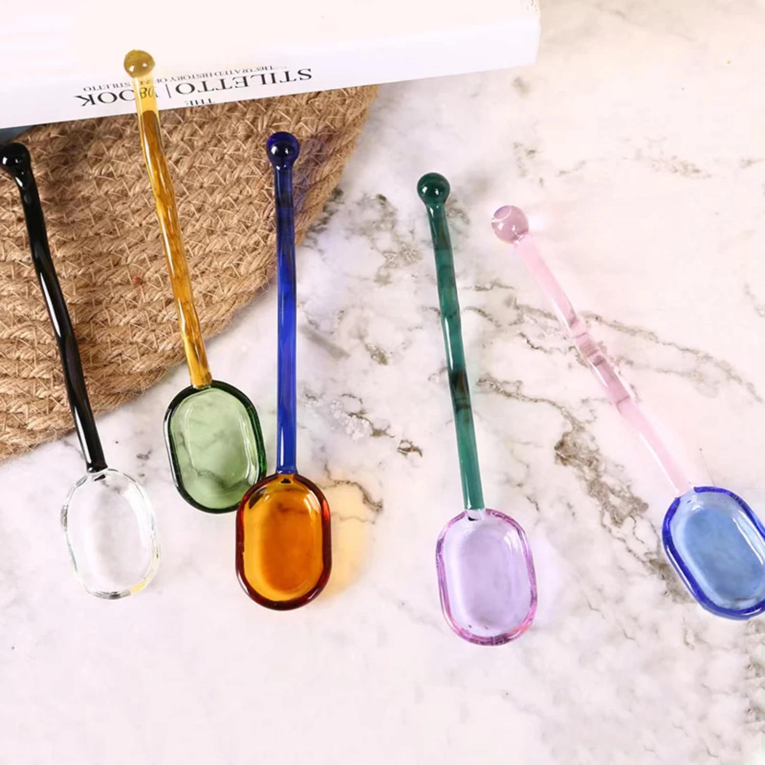 1PC Creative Glass Milk Spoons Colored Transparent Coffee Dessert Stirring Spoon Long Handle Round Kitchen Tableware Stirrer Rod
1PC Creative Glass Milk Spoons Colored Transparent Coffee Dessert Stirring Spoon Long Handle Round Kitchen Tableware Stirrer Rod