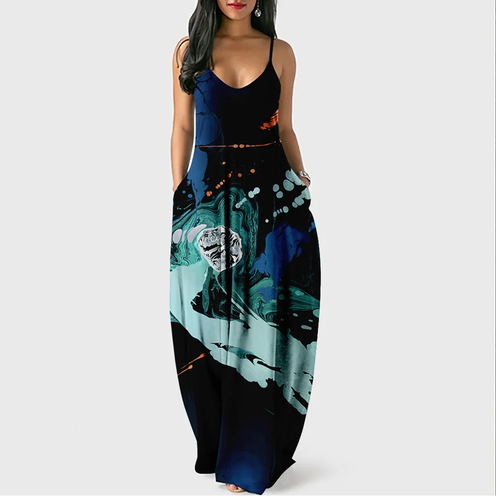 Hip Hop Comfortable Summer Women Dresses Oil painting patterns 3D Print Sexy loose Slip Pocket Dress Party Dress Long Robe
Hip Hop Comfortable Summer Women Dresses Oil painting patterns 3D Print Sexy loose Slip Pocket Dress Party Dress Long Robe