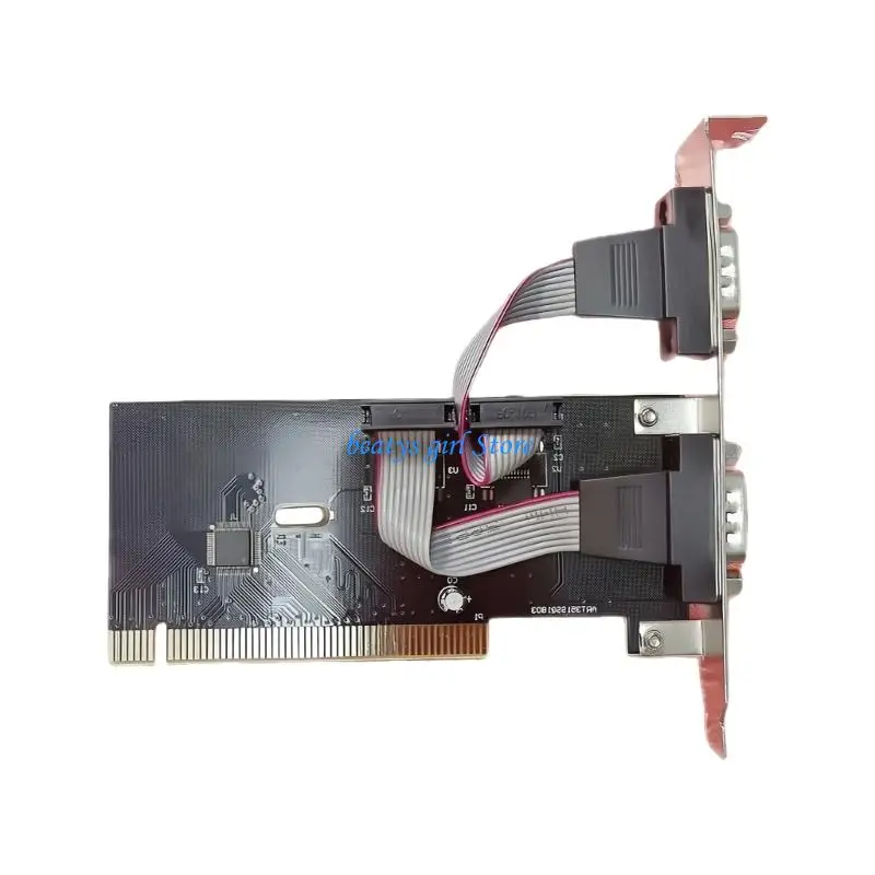 C7AB Expansion Card RS232 Port Parallel Connector 2 Port PCI to COM 9 Pin Expansion