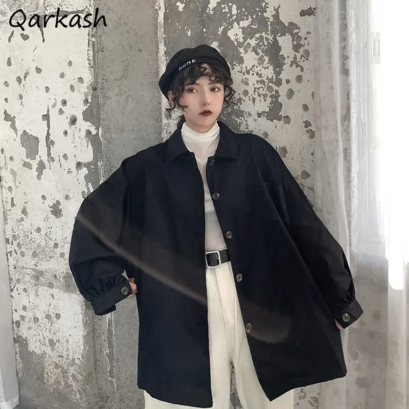 Basic Jackets Women Spring Safari Style Students Casual Couple Simple Black High Street Classic Stylish Hot Sale Outwear Tender
Basic Jackets Women Spring Safari Style Students Casual Couple Simple Black High Street Classic Stylish Hot Sale Outwear Tender