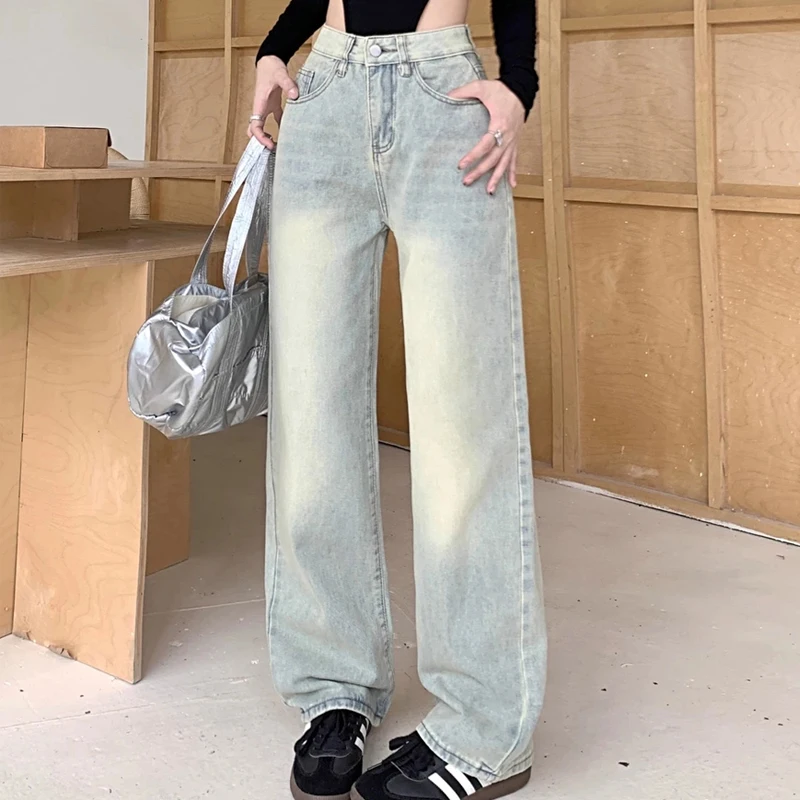 New Spring Summer Women Jeans American Retro Distressed Washed Jeans Women's High-waisted Loose Straight Wide-leg Pants
New Spring Summer Women Jeans American Retro Distressed Washed Jeans Women's High-waisted Loose Straight Wide-leg Pants