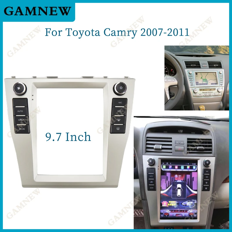 9.7 Inch 2 Din Car Radio Fascias For Toyota Camry 2007-2011 Tesla Style Multimedia Frame Video Player Navigation DVD Panel Trim
9.7 Inch 2 Din Car Radio Fascias For Toyota Camry 2007-2011 Tesla Style Multimedia Frame Video Player Navigation DVD Panel Trim