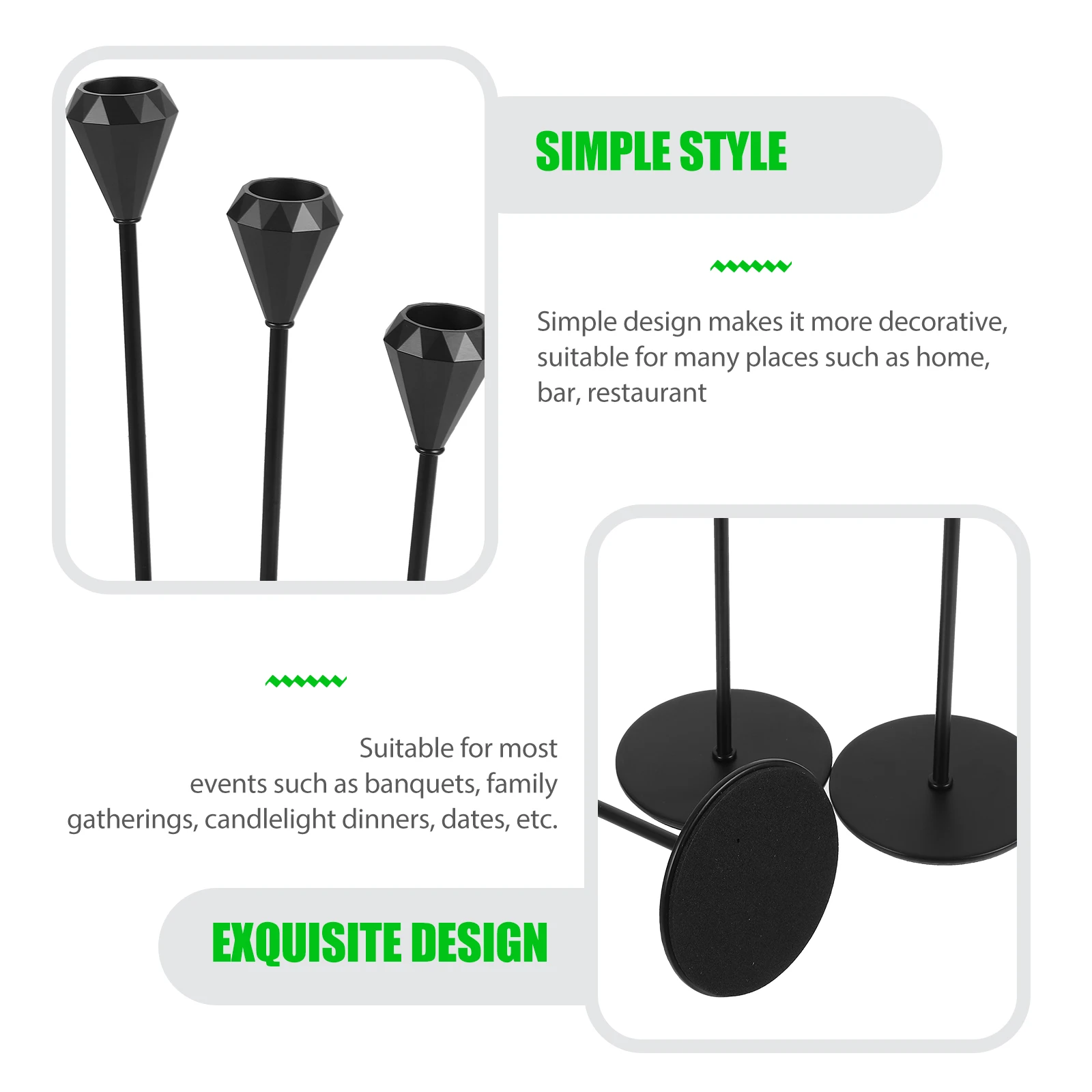 3Pcs Metal Diamond Holder Decorative Candlestick Holders Stable Base Table Centerpiece for Wedding Party Banquet Dinner
3Pcs Metal Diamond Holder Decorative Candlestick Holders Stable Base Table Centerpiece for Wedding Party Banquet Dinner