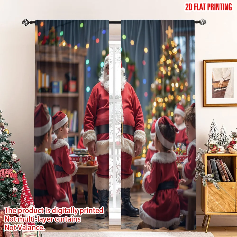 2pcs 2D flat printing Merry Christmas Scene Curtains Santa's Workshop Elf Making Toys 100% Polyester Without Electricity Festive
2pcs 2D flat printing Merry Christmas Scene Curtains Santa's Workshop Elf Making Toys 100% Polyester Without Electricity Festive