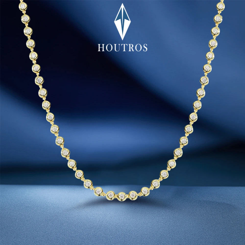 Full 3MM Round Moissanite Tennis Necklace GRA Certified Bezel Diamond Necklaces for Women S925 Silver Plated 18k Gold Jewelry
Full 3MM Round Moissanite Tennis Necklace GRA Certified Bezel Diamond Necklaces for Women S925 Silver Plated 18k Gold Jewelry