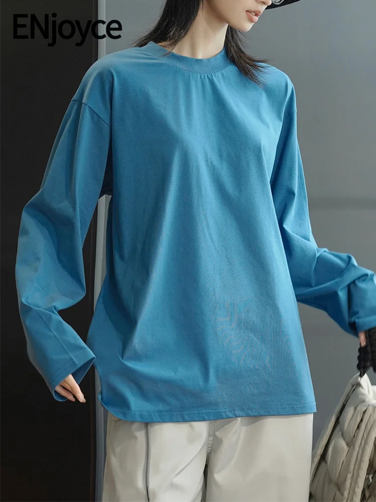 ENjoyce Spring Fall Women Simple Basic Round Neck Cotton T-Shirts Ladies Korean Fashion Loose Long Sleeve Pullovers Tee Tshirt
ENjoyce Spring Fall Women Simple Basic Round Neck Cotton T-Shirts Ladies Korean Fashion Loose Long Sleeve Pullovers Tee Tshirt