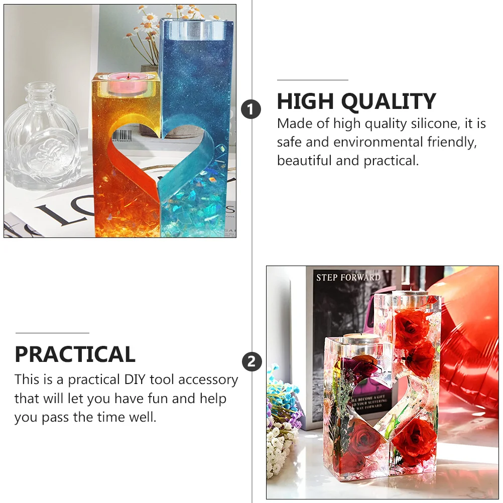 1Set Creative Heart Shaped Mold Silicone Candleholder DIY Mold for Crafts Making Reusable Baking Grade Tool for Art and Decor
1Set Creative Heart Shaped Mold Silicone Candleholder DIY Mold for Crafts Making Reusable Baking Grade Tool for Art and Decor