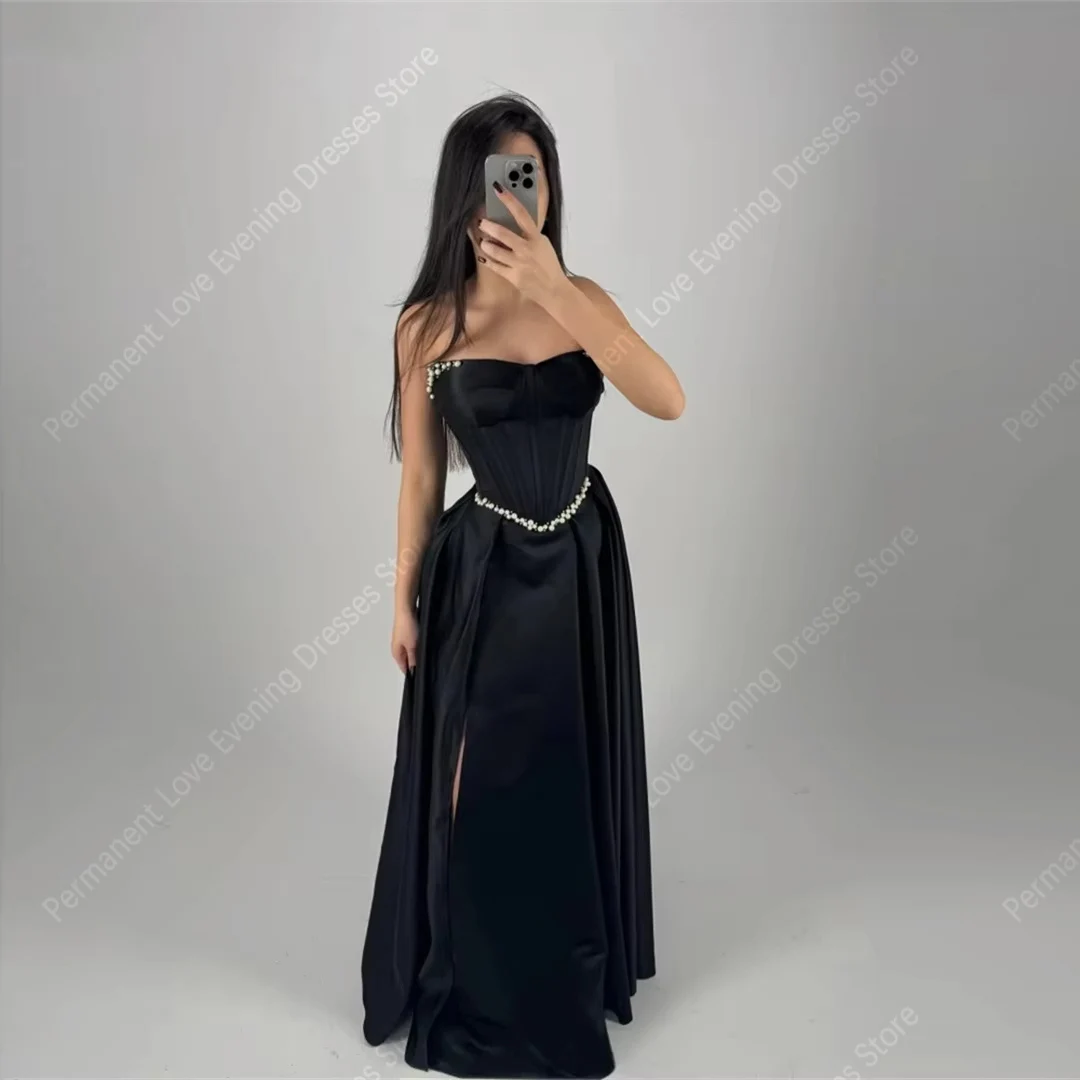 Sweetheart Collar Sleeveless Women Evening Dresses Fascinating A-Line Prom Gowns Mopping Length Vestido De Noche 2025 Customized 
Sweetheart Collar Sleeveless Women Evening Dresses Fascinating A-Line Prom Gowns Mopping Length Vestido De Noche 2025 Customized