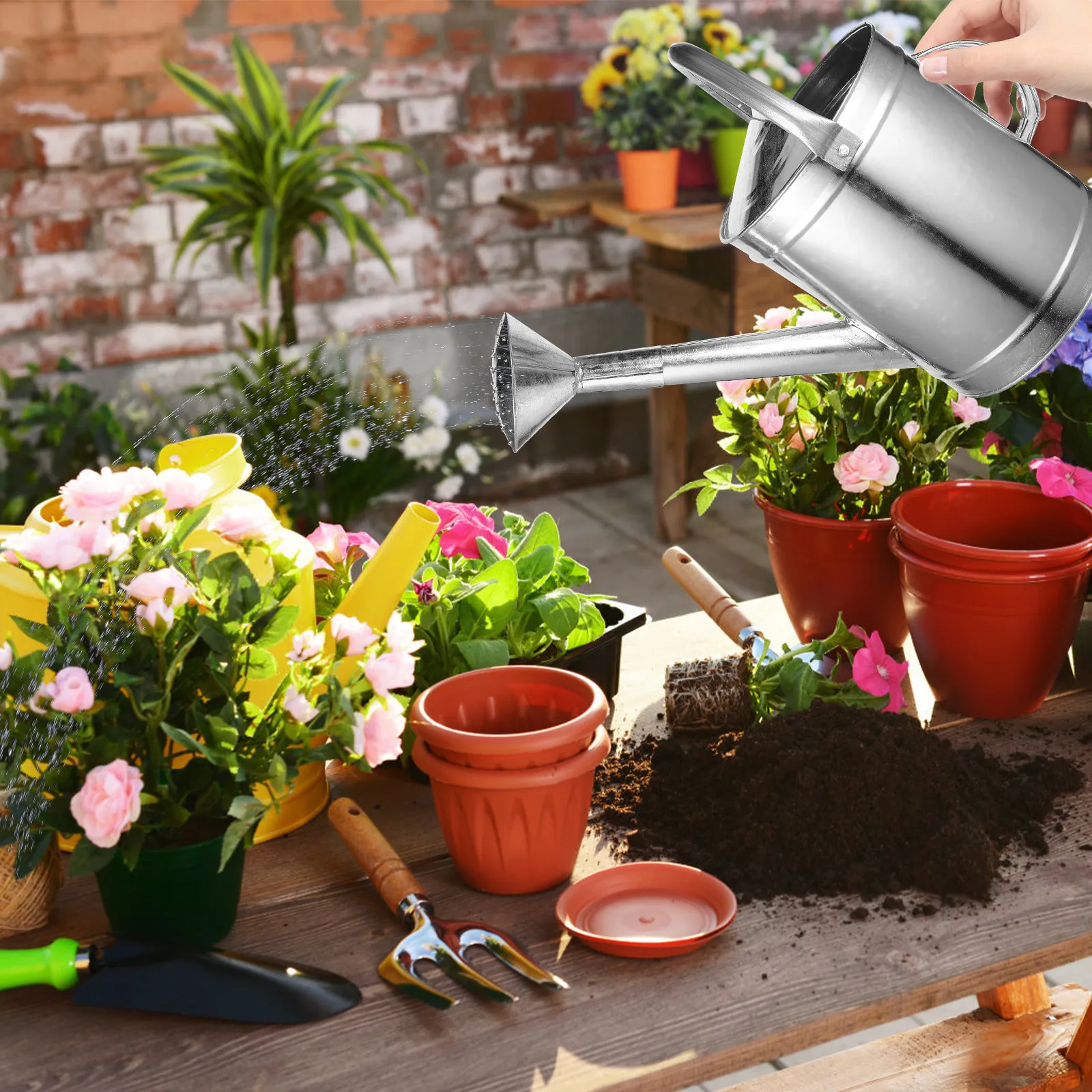 Large Capacity Iron Watering Can Long Spout Indoor Outdoor Plant Waterer Metal Sprinkler for Flowers Bonsai Watering Can
Large Capacity Iron Watering Can Long Spout Indoor Outdoor Plant Waterer Metal Sprinkler for Flowers Bonsai Watering Can