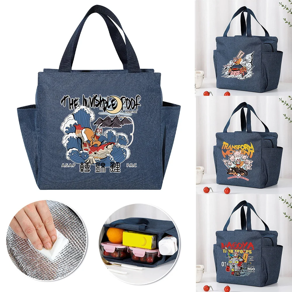 Travel Portable Lunch Bag Mask Pattern Printed Canvas Lunch Bag Fashion Food Insulation Camping School Picnic Bag
Travel Portable Lunch Bag Mask Pattern Printed Canvas Lunch Bag Fashion Food Insulation Camping School Picnic Bag