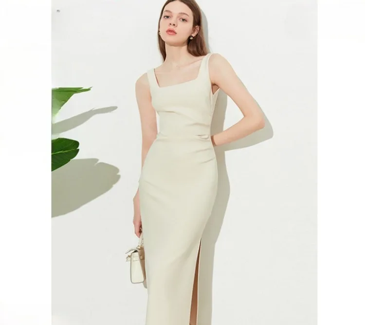 New Style Cream Apricot Square Neck Slim Fit Elastic Fold Side Split Sleeveless Dress
New Style Cream Apricot Square Neck Slim Fit Elastic Fold Side Split Sleeveless Dress