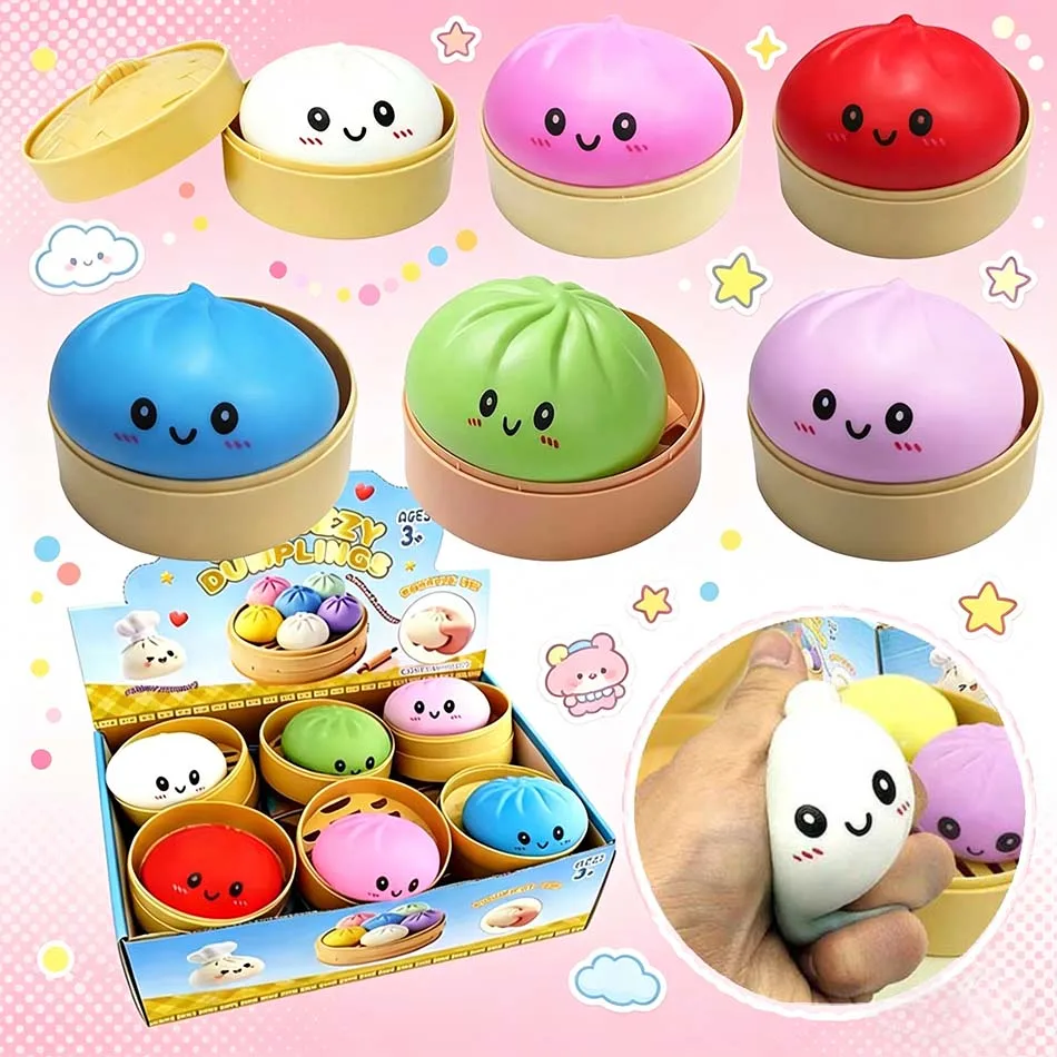 Hot 6 colors Colorful Dumpling Squishes Stress Balls Fidget Sensory Toys Squishies Bun with Steamer Squeeze Dough Ball Gifts
Hot 6 colors Colorful Dumpling Squishes Stress Balls Fidget Sensory Toys Squishies Bun with Steamer Squeeze Dough Ball Gifts