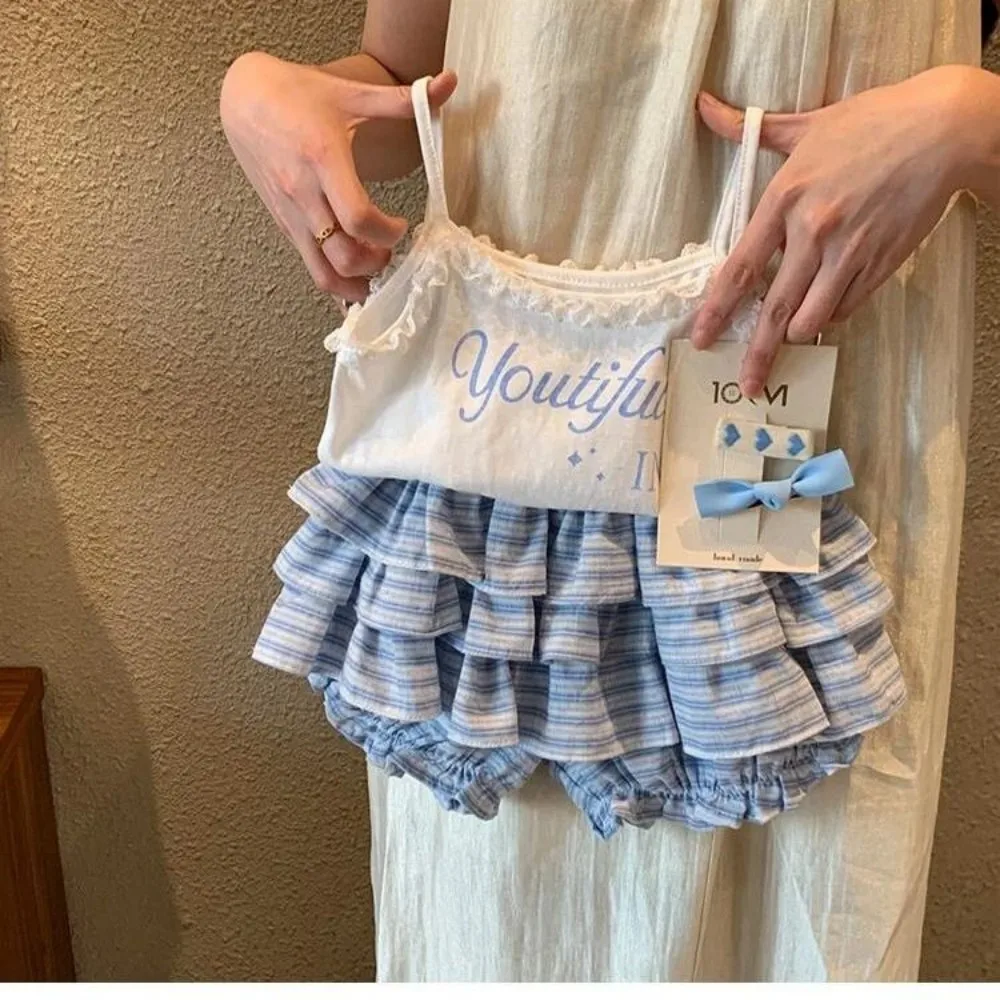 Korean Summer Kid Baby Girl 2PC Clothes Set Cotton Short Sleeve Top Simple Versatile Culotte Shorts Suit Toddler Girl Outfits
Korean Summer Kid Baby Girl 2PC Clothes Set Cotton Short Sleeve Top Simple Versatile Culotte Shorts Suit Toddler Girl Outfits