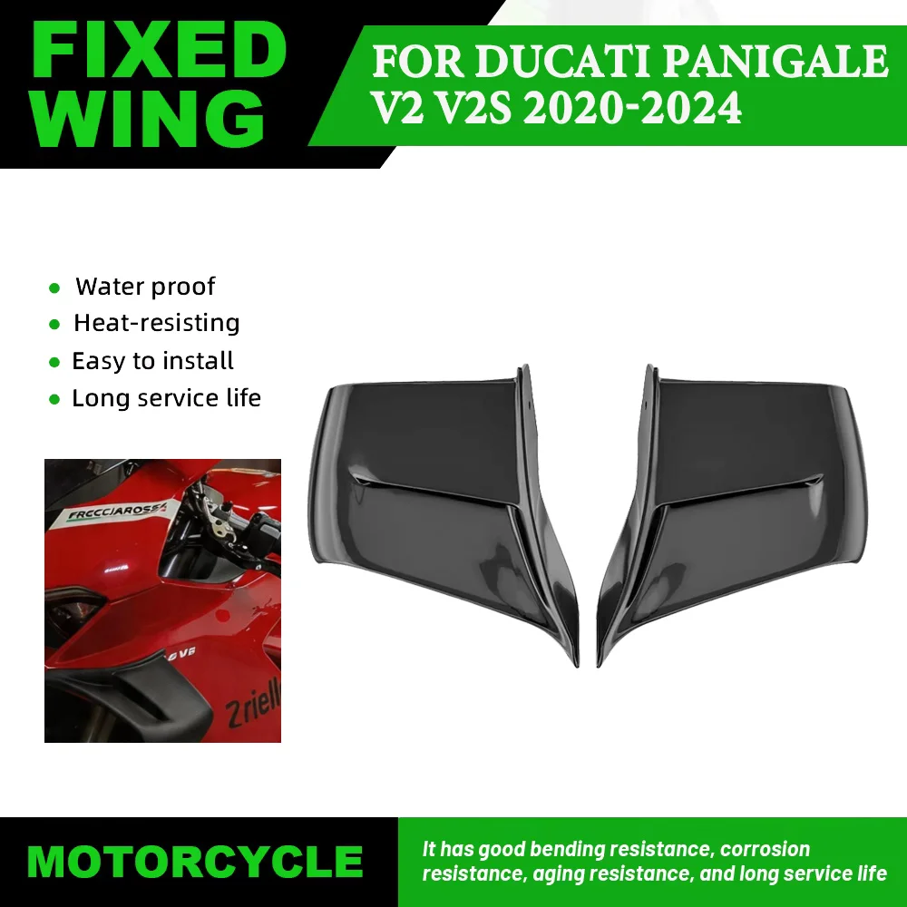 Motorcycle aerodynamic fixed wing spoiler For Ducati Panigale V2 V2S 2020-2024 abs side winglet windshield wing aileron fairing
Motorcycle aerodynamic fixed wing spoiler For Ducati Panigale V2 V2S 2020-2024 abs side winglet windshield wing aileron fairing