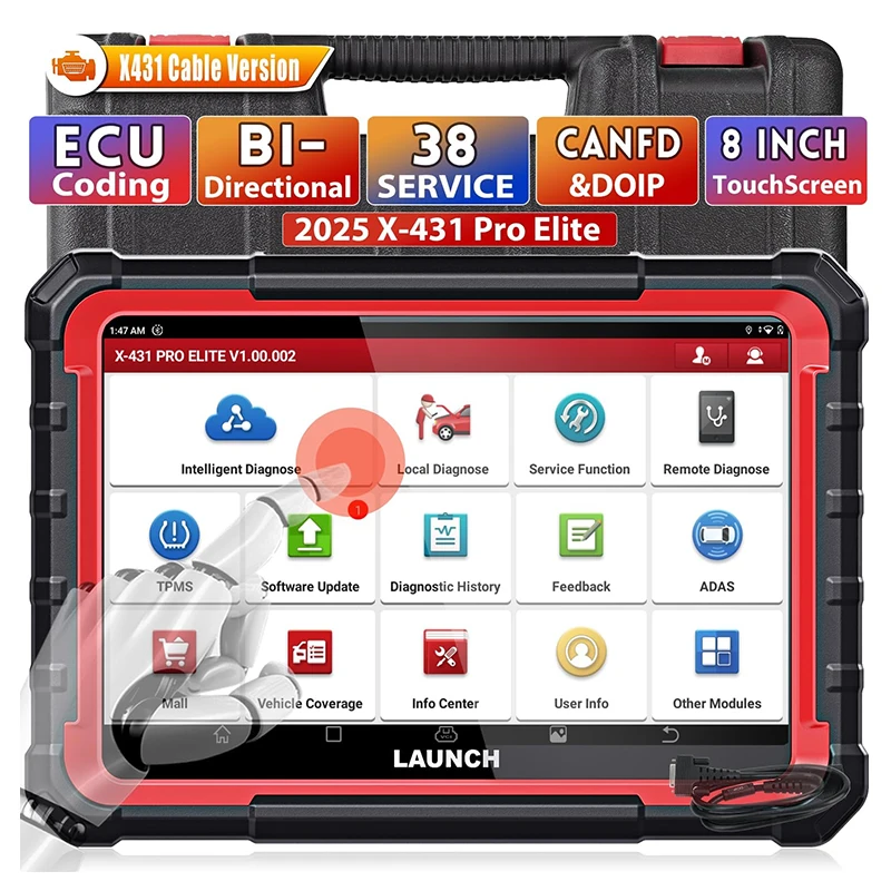 LNCH X431 PRO ELITE 2025 New OBD2 Scanner Vehicle ECU Online Coding Bidirectional Scan Tool With CANFD DOIP OBDII Cars Reader
LNCH X431 PRO ELITE 2025 New OBD2 Scanner Vehicle ECU Online Coding Bidirectional Scan Tool With CANFD DOIP OBDII Cars Reader