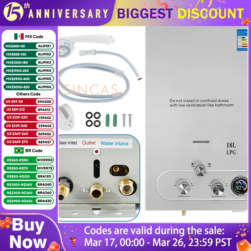 Сжиженный пропановый газовый Мгновенный водонагреватель 18L, бойлер, наружный, из нержавеющей стали, безрезервуарный, нагреватель горячей воды, по запросу, бойлер, комплект для душа
Сжиженный пропановый газовый Мгновенный водонагреватель 18L, бойлер, наружный, из нержавеющей стали, безрезервуарный, нагреватель горячей воды, по запросу, бойлер, комплект для душа