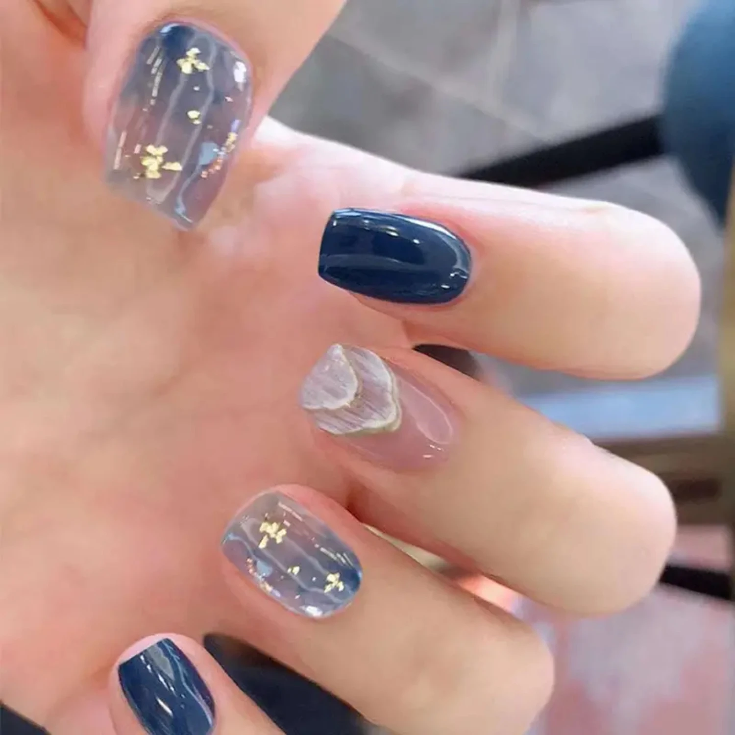 Elegant 24 Pcs Dark Blue Short Square False Nails Set with Nail File and Tape for Perfect Manicure
Elegant 24 Pcs Dark Blue Short Square False Nails Set with Nail File and Tape for Perfect Manicure