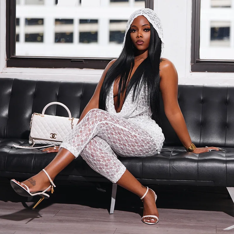 Women Sexy See Through Lace 2 Piece Set Swinging Collar Halter Backless Hooded Irregular Mini Dress + Capris Pants Clubwear Suit
Women Sexy See Through Lace 2 Piece Set Swinging Collar Halter Backless Hooded Irregular Mini Dress + Capris Pants Clubwear Suit