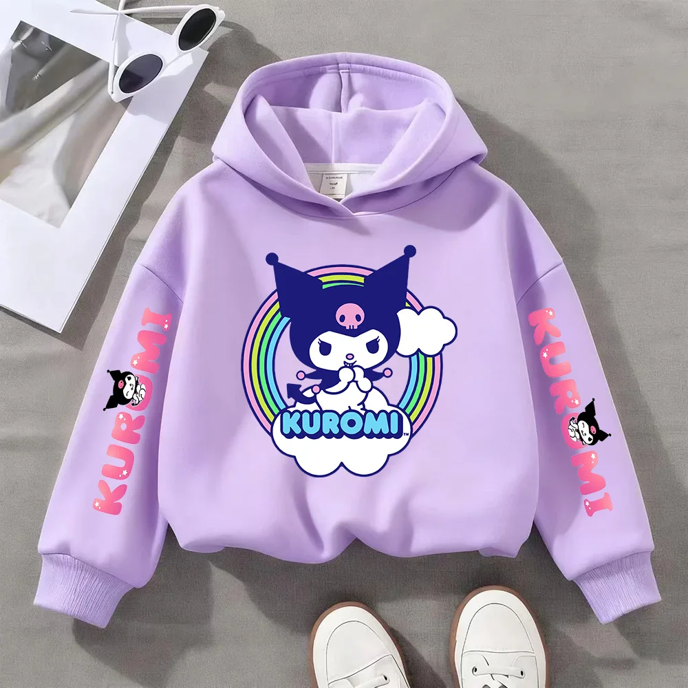 Зимне-весенняя толстовка Sanrio Kuromi для мальчиков и девочек, милая толстовка с капюшоном, термотопы на флисовой подкладке, утепленный пуловер, детская одежда
Зимне-весенняя толстовка Sanrio Kuromi для мальчиков и девочек, милая толстовка с капюшоном, термотопы на флисовой подкладке, утепленный пуловер, детская одежда