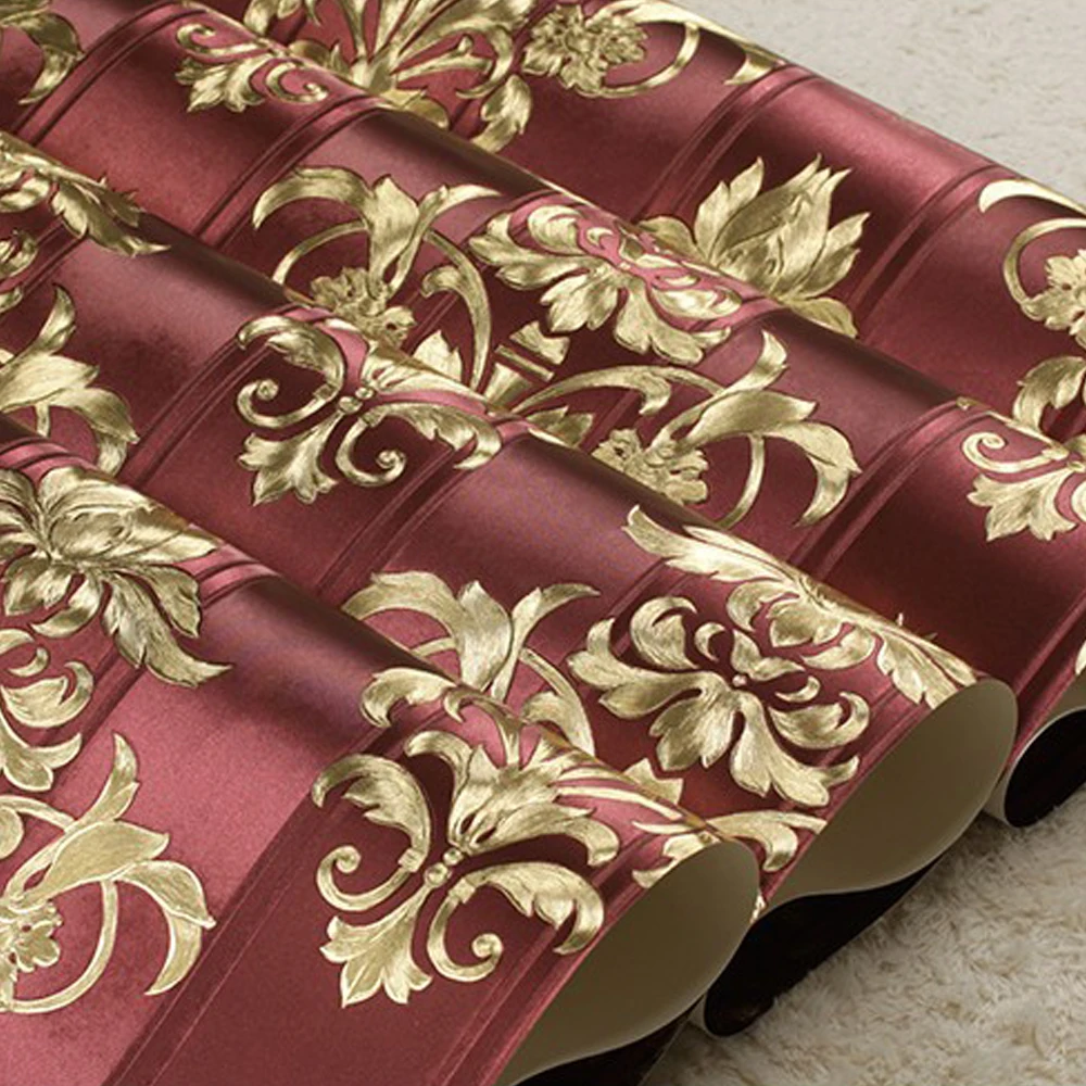 Luxury Red Gold 3D Floral Wallpaper Damask European Vertical Striped Wall Paper Bedroom Living Room Tv Background Wallpaper
Luxury Red Gold 3D Floral Wallpaper Damask European Vertical Striped Wall Paper Bedroom Living Room Tv Background Wallpaper