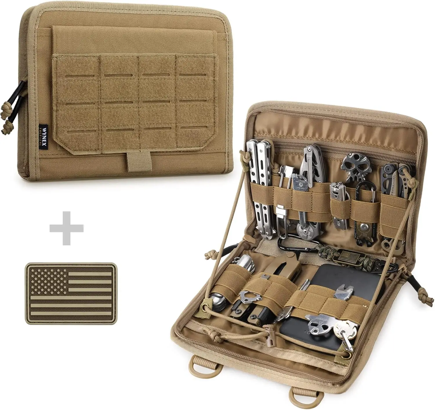 Tactical Molle Admin Pouch - Laser-Cut Design Utility Organizer EDC Medical Bag Modular Pouches with US Patch
Tactical Molle Admin Pouch - Laser-Cut Design Utility Organizer EDC Medical Bag Modular Pouches with US Patch