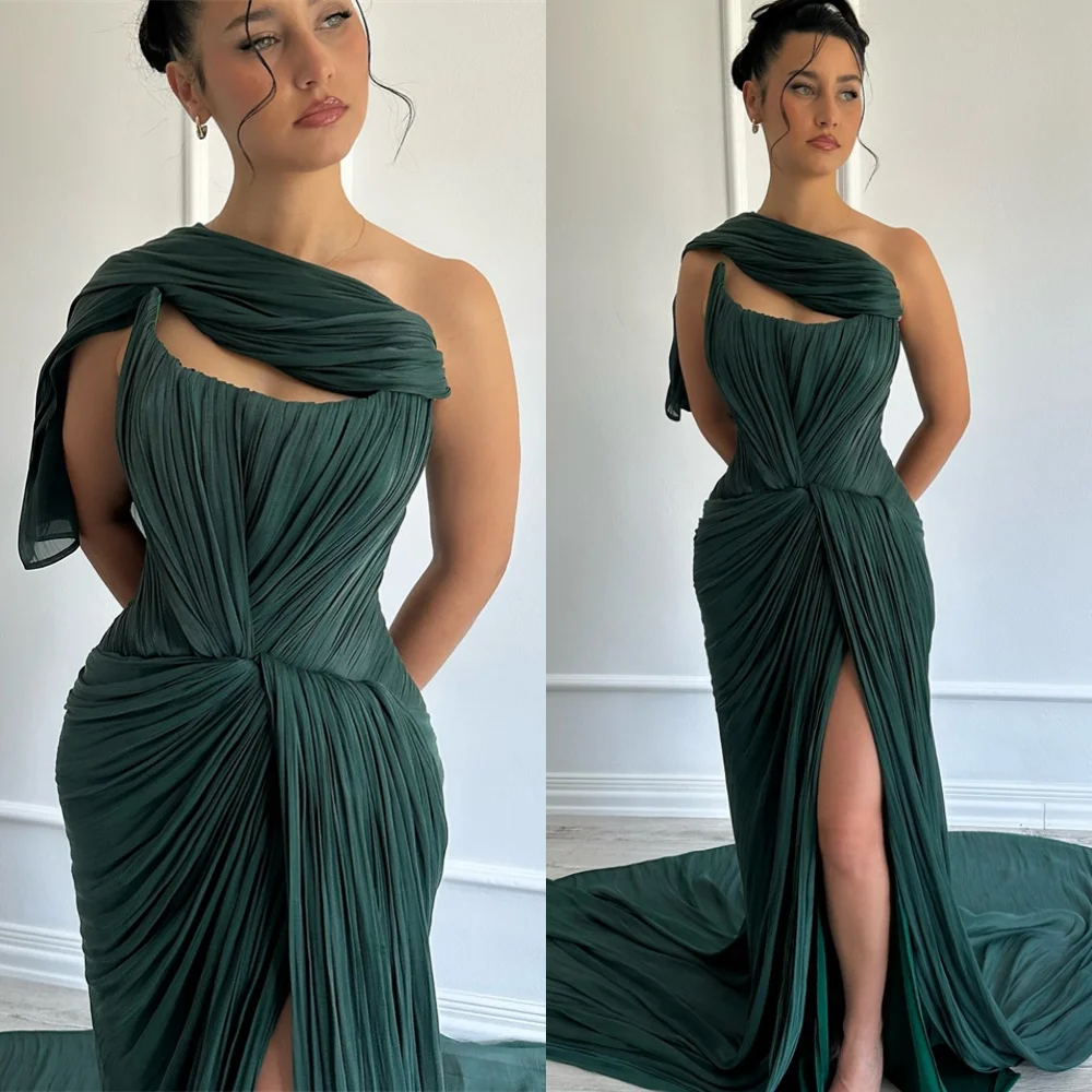 Customized Elegant Green Evening Dress Classic Strapless Sleeveless Homecoming Dresses Elegant Court Train Vestido De Festa
Customized Elegant Green Evening Dress Classic Strapless Sleeveless Homecoming Dresses Elegant Court Train Vestido De Festa