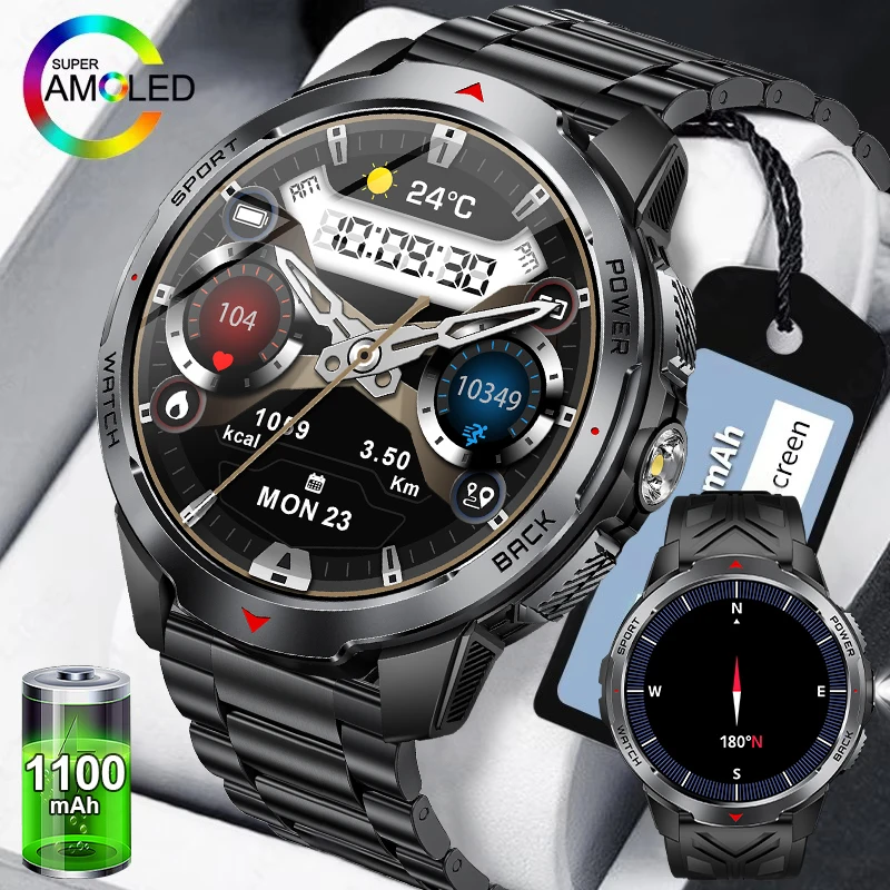 New 1000mAh Smart Watch Compass Men Smartwatch LED Flashlight Heart Rate Sports Waterproof BT Call Smartwatches for Android iOS
New 1000mAh Smart Watch Compass Men Smartwatch LED Flashlight Heart Rate Sports Waterproof BT Call Smartwatches for Android iOS