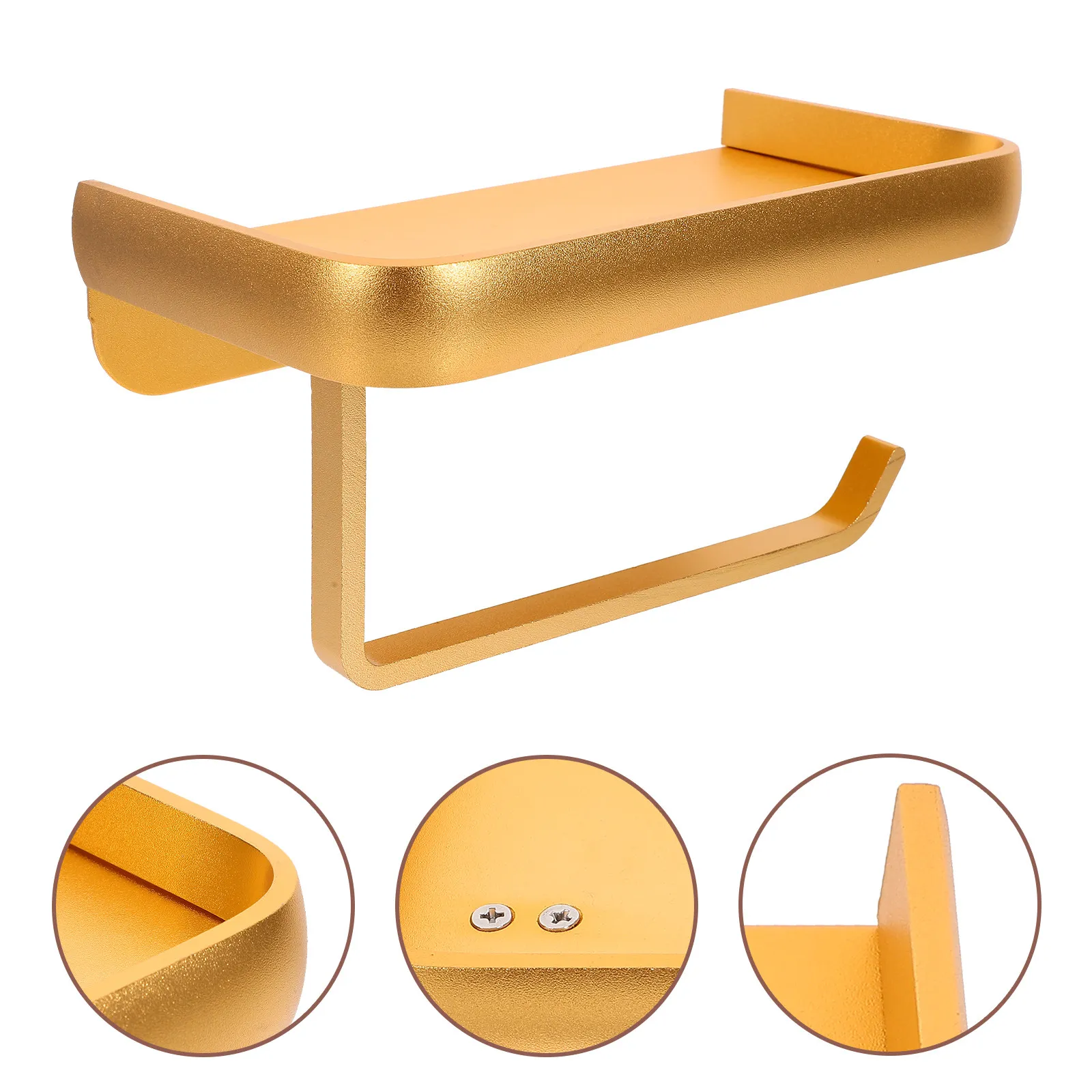 Aluminum Toilet Paper Holder Wall Mount with Shelf Convenient No Drilling Installation Paper Towel Holder for Bathroom
Aluminum Toilet Paper Holder Wall Mount with Shelf Convenient No Drilling Installation Paper Towel Holder for Bathroom