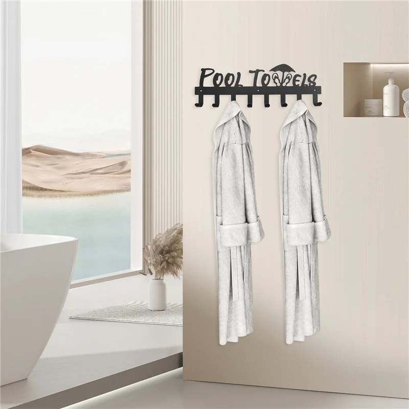 N84R Вешалка для полотенец для бассейна с 8 крючками, настенный держатель для полотенец для улицы или ванной комнаты, вешалка для полотенец для подвешивания халатов
N84R Вешалка для полотенец для бассейна с 8 крючками, настенный держатель для полотенец для улицы или ванной комнаты, вешалка для полотенец для подвешивания халатов