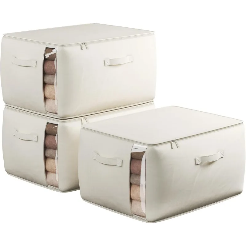 Large Canvas Clothes Storage Bags with Thick Handles and Clear Window, Foldable Cotton Linen Closet Organizer for Clothing
Large Canvas Clothes Storage Bags with Thick Handles and Clear Window, Foldable Cotton Linen Closet Organizer for Clothing