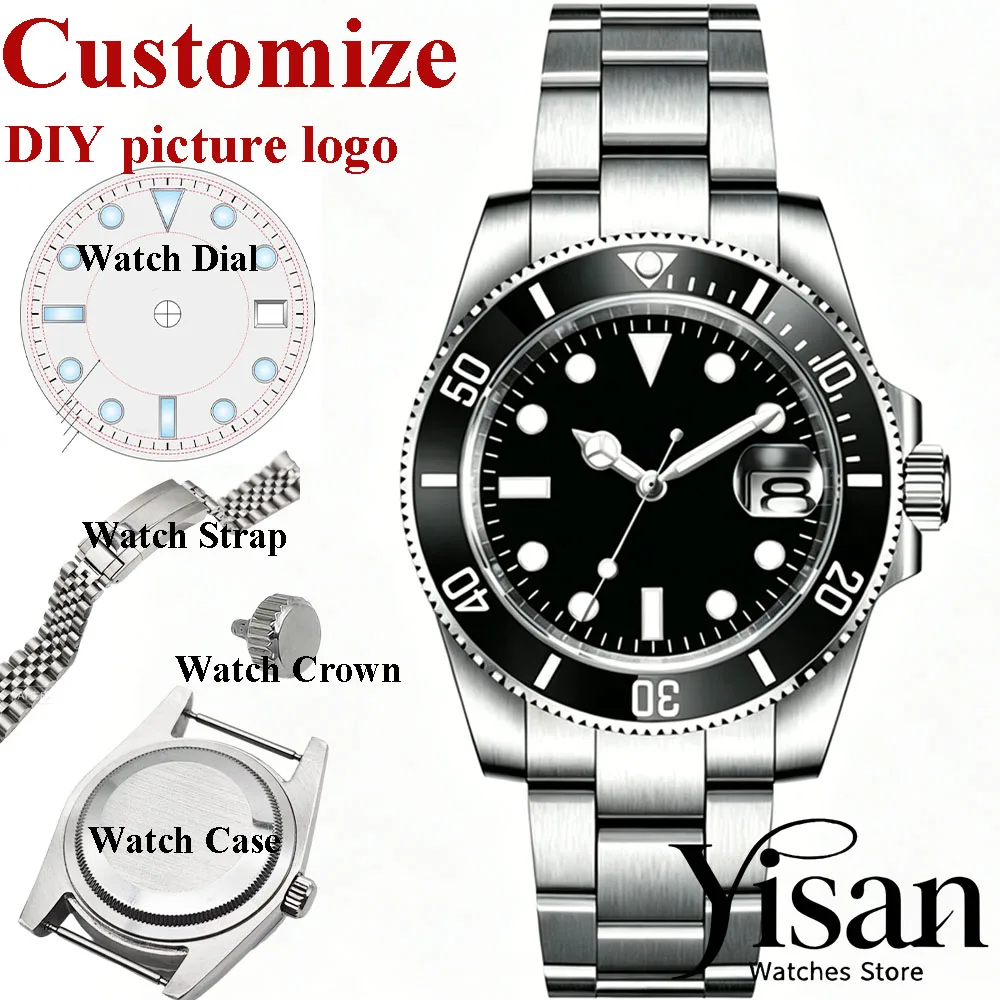 Yisan NH35 movement custom watch 40mm classic luxury style silver case sapphire crystal ceramic ring fashion custom men's watch
Yisan NH35 movement custom watch 40mm classic luxury style silver case sapphire crystal ceramic ring fashion custom men's watch