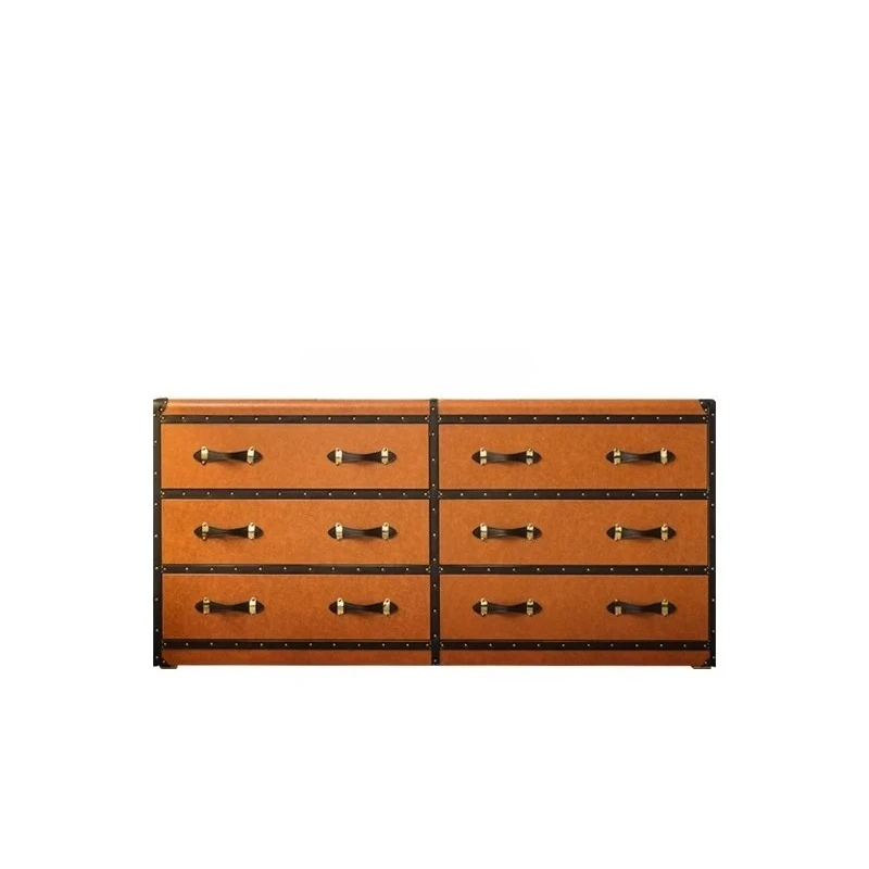 French antique chest, retro luggage, leather five-draw American country storage high cabinet
French antique chest, retro luggage, leather five-draw American country storage high cabinet