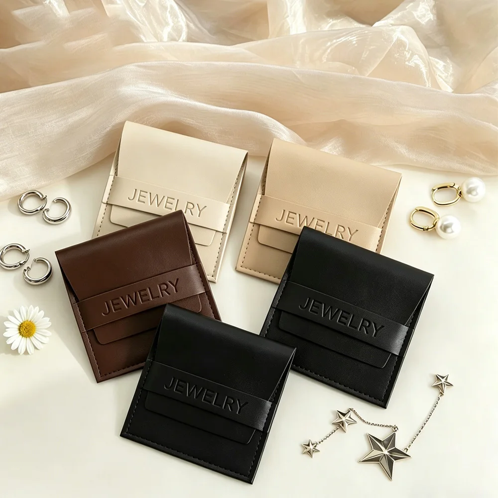 Customized Embossed 100Pcs Jewelry Black Pouch Packaging Bag Leather PU Flip Gift Bracelet Necklace Earrings Rings Party Favor S
Customized Embossed 100Pcs Jewelry Black Pouch Packaging Bag Leather PU Flip Gift Bracelet Necklace Earrings Rings Party Favor S